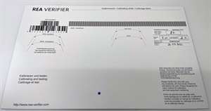 Calibration and adjustment card EAN 100/200%, white, stripe pattern